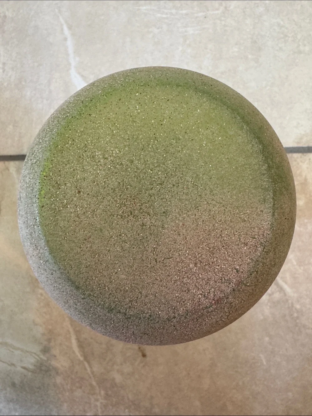 Green Art Glass Textured w/ Applied Handles Vase 5.75